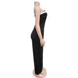 Tube Tops Backless Buttoned Jumpsuit BY-7205