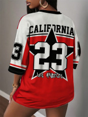 Letter Print Loose T Shirts YWXS-XS-L45559