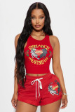 Fashion Print Sleeveless Tank Tops Shorts Suit GMJL-XH811
