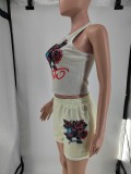 Fashion Print Sleeveless Tank Tops Shorts Suit GMJL-XH811
