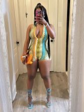 Colorful Print Beach One Piece Swimsuit GMJL-XX026