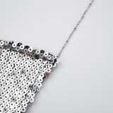 Sequin Chain Sling Backless Tops GDSF-D25TP113