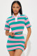 Stripe Lapel Two Piece Skirts Set GMJL-XX001