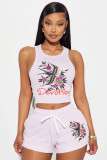 Fashion Print Sleeveless Tank Tops Shorts Suit GMJL-XH811