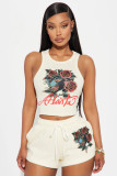 Fashion Print Sleeveless Tank Tops Shorts Suit GMJL-XH811