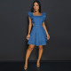 Fashion Sleeveless Square Neck Denim Mini Dress  GDAM-218686