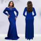 Long Sleeve Hot Drill Solid Color Maxi Dress BY-7270