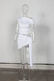 Solid Color Slash Neck Tops And Skirts 2 Piece Set YWXS-XS-XSL445010