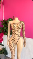 Pre Order: About 7 work days shipping Irregular Leopard See Through Jumpsuit YUEM-300318