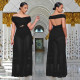Sexy Solid Color Off Shoulder Maxi Dress BY-7251