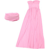 Shawl Sleeveless Strapless Wrap Chest Mesh Dress DLSF-K25S65666