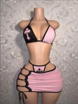 Sexy Bikini Short Skirt Three Piece Set GFCF-1362