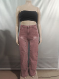 Fashion Button Denim Patch Loose Fit Jeans GAKF-41005