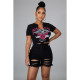 Hollow Out Holes Denim Shorts GCNF-0120