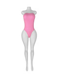 Solid Color Wrap Chest Bodysuit Pants Suit CH-25082