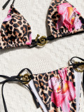 Sexy Print Tie Up Bikinis Two Piece Swimsuit CASF-6768