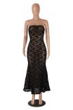 Lace See Through Slim Maxi Dress MZ-2901