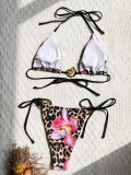 Sexy Print Tie Up Bikinis Two Piece Swimsuit CASF-6768