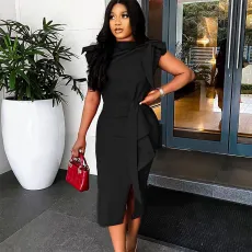 Plus Size Solid Color Bodycon Dress GMLF-3325