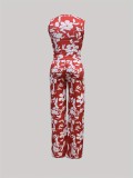 Sleeveless Print Two Piece Pants Suit GDNY-2001
