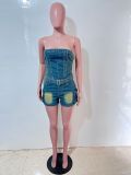Tube Tops One Shoulder Denim Romper LX-6051