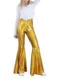 Hot Stamping Snakeskin Print Flared Pants GFMA-25069