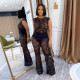 Sleeveless Lace See Through Two Piece Pants Set NY-3599