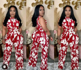 Sleeveless Print Two Piece Pants Suit GDNY-2001