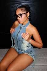Sleeveless Zipper Denim Two Piece Short Set YMEF-53095