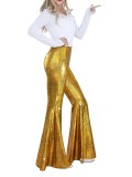 Hot Stamping Snakeskin Print Flared Pants GFMA-25069