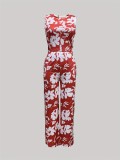 Sleeveless Print Two Piece Pants Suit GDNY-2001