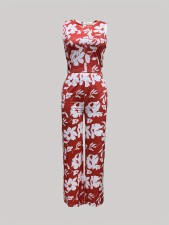 Sleeveless Print Two Piece Pants Suit GDNY-2001