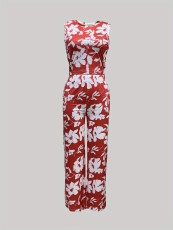 Sleeveless Print Two Piece Pants Suit GDNY-2001
