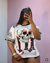 Letter Printed Loose Short Sleeve T Shirt GYZY-8959