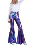 Hot Stamping Snakeskin Print Flared Pants GFMA-25069