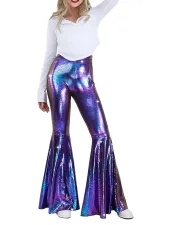 Hot Stamping Snakeskin Print Flared Pants GFMA-25069