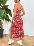 Floral Print Spaghetti Strap Slit Maxi Dress WSYF-5975