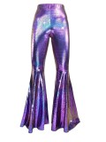 Hot Stamping Snakeskin Print Flared Pants GFMA-25069