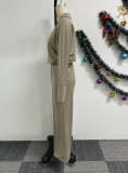 Plus Size V-shaped Lapel Long-sleeve Slim Pants Suit NY-11032