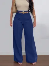 Solid Color Loose Wide Leg Pants(Without Belt) SH-391258
