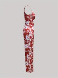 Sleeveless Print Two Piece Pants Suit GDNY-2001