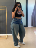 Fashion Denim Washed Straight Jean SH-391381