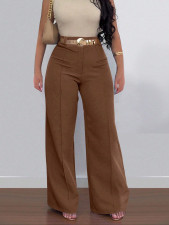 Solid Color Loose Wide Leg Pants(Without Belt) SH-391258