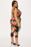 Strawberry Print Seventh Pants Two Piece Set GBGF-5084