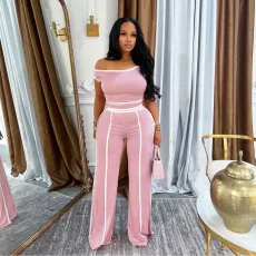 Plus Size Sleeveless Loose Two Piece Pants Set NY-3532
