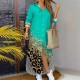 Plus Size Lapel Contrast Color Long Shirt Dress OSIF-8966
