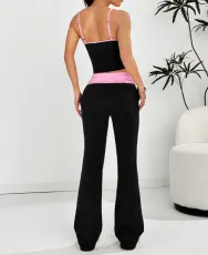 Contrast Color Sling Vest Flare Pants Suit GMOY-ZG2025-10