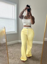 Loose Sport Contrast Color Vest Pants 2 Piece Set GBGF-6614