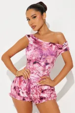 Fashion Print Sleeveless Two Piece Shorts Set GBGF-5083
