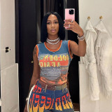Print Tight Sleeveless Tank Tops YWXS-K23L42133